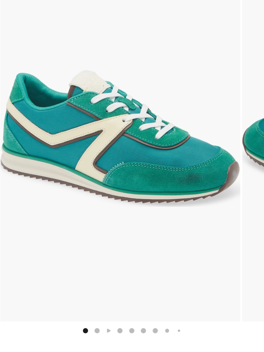 rag & bone Teal and Cream Retro Runner Sneakers